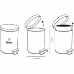 Papierkorb mit Pedal TODAY UTILITY Schwarz 3 L 17 x 25 cm