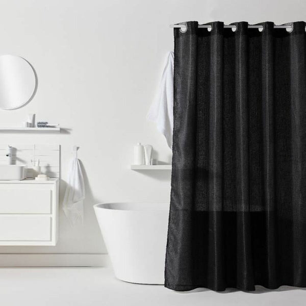 Duschvorhang TODAY Schwarz Polyester 180 x 200 cm (12 Stück)