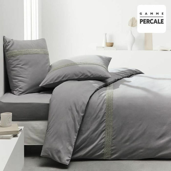 Bettbezug-Set TODAY Percale Grau 220 x 240 cm