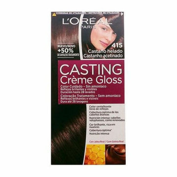 Amoniakfreie Färbung L'Oreal Make Up Casting Creme Gloss Kühles Kastanienbraun Nº 415-Castano Helado 180 ml