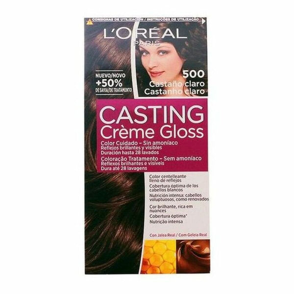 Amoniakfreie Färbung L'Oreal Make Up Casting Creme Gloss Nº 500-Castano Claro 180 ml
