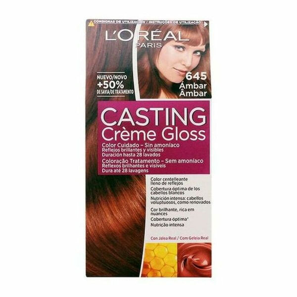 Amoniakfreie Färbung L'Oreal Make Up Casting Creme Gloss Nº 645-Ambar 180 ml