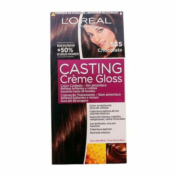 Amoniakfreie Färbung L'Oreal Make Up Casting Creme Gloss Nº 535-Chocolate 180 ml