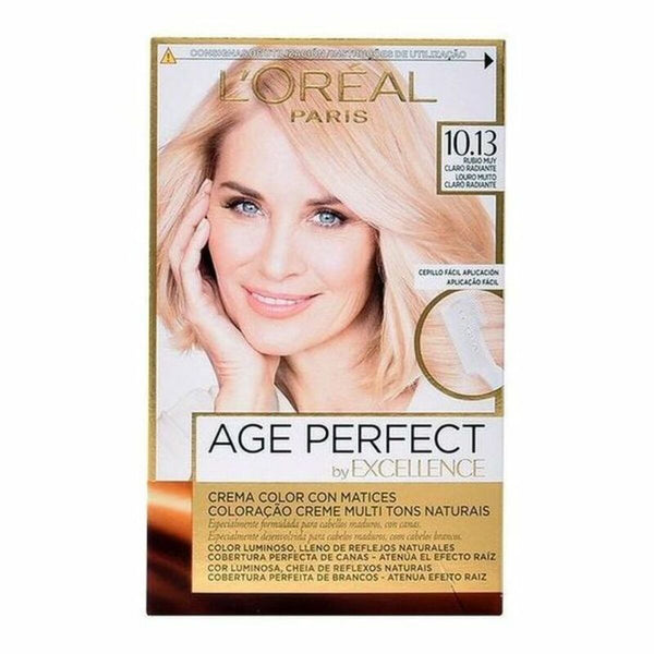 Antiaging Dauerfärbung L'Oreal Make Up Excellence Age Perfect Nº 10,13 Rubio Muy Claro Radiante (1 Stück)