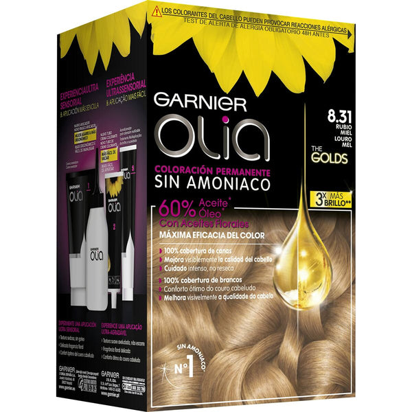 Amoniakfreie Färbung Garnier Olia Honigblond Nº 8,31 Rubio Miel Lote (1 Stück)