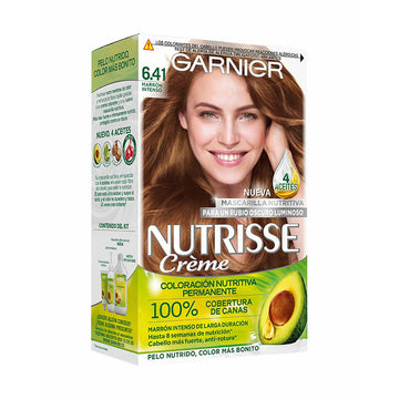 Dauerhafte Creme-Coloration Garnier Nutrisse Nº 6,41-Sweet Amber (3 Stück)