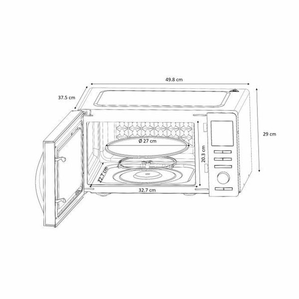 Mikrowelle mit Grill Continental Edison 900 w 25 L Silberfarben 900 W 25 L