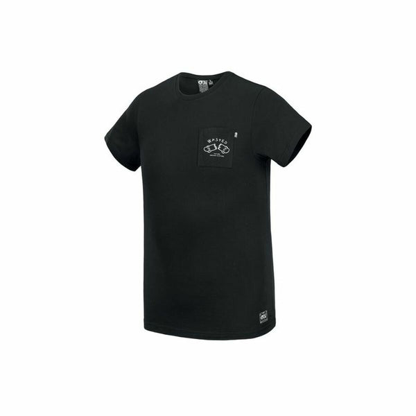 Herren Kurzarm-T-Shirt Picture Waisted Pocket Schwarz