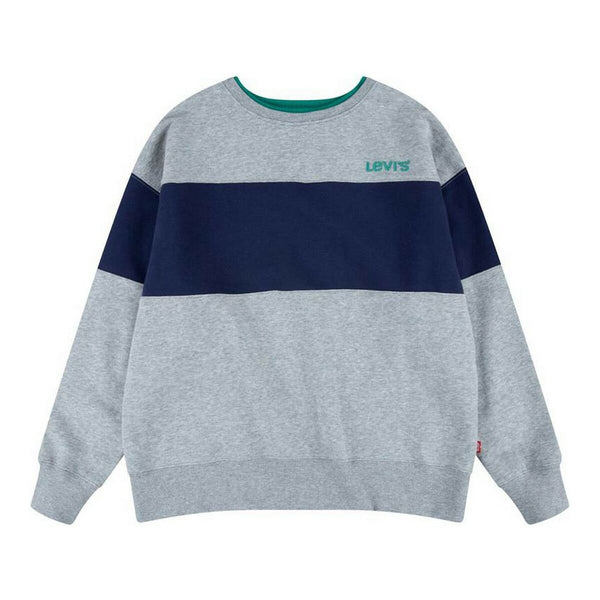 Kinder-Sweatshirt Levi's Colorblock Crewneck Hellgrau