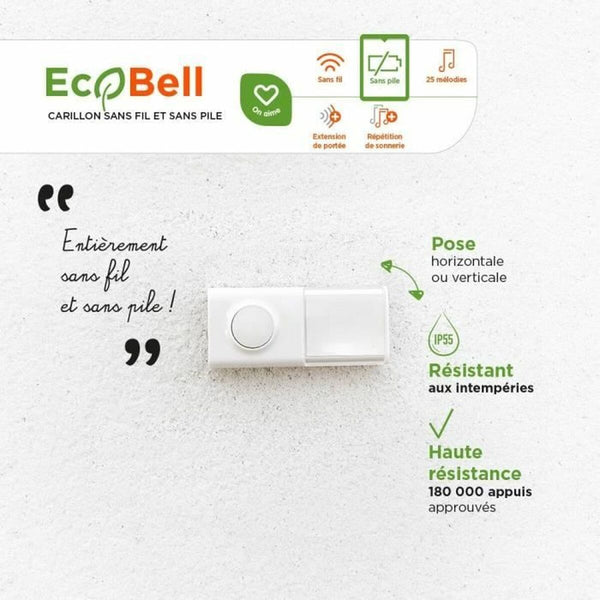 Wireless Türklingel mit Klingelknopf SCS SENTINEL EcoBell 100 100 m