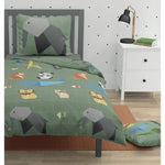 Bettbezug-Set Roupillon Animals 140 x 200 cm grün Khaki 2 Stücke