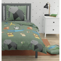 Bettbezug-Set Roupillon Animals 140 x 200 cm grün Khaki 2 Stücke