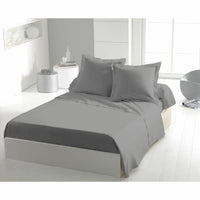 Bettwäsche-Set HOME LINGE PASSION Flat sheet Grau Einzelbett 180 x 290 cm