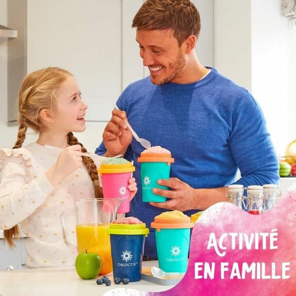 Becher für Eis und Slush-Eis mit Rezepten Bandai Chillfactor Granita Mug Rose Kunststoff