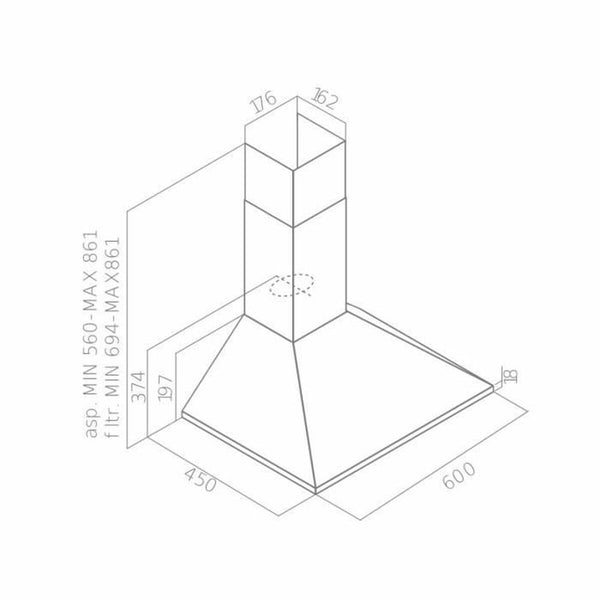 Konventioneller Rauchfang Oceanic OCEAHP6039S Grau