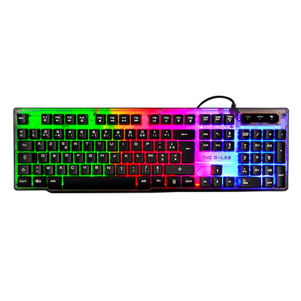 Tastatur The G-Lab Keyz Neon Schwarz Qwerty Spanisch QWERTY