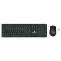 Tastatur mit Maus Bluestork Easy Slim AZERTY Schwarz Französisch