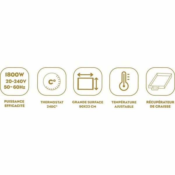 Grillpfanne Little Balance 8742 Schwarz 2000 W 90 x 23 cm