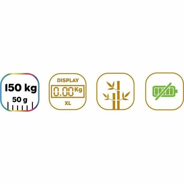 Digitale Personenwaage Little Balance Automática Kinetic Bambus