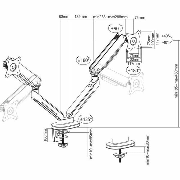 Bildschirm-Träger für den Tisch Oplite MT10