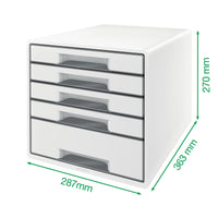 Ablageschublade Leitz WOW CUBE Schwarz