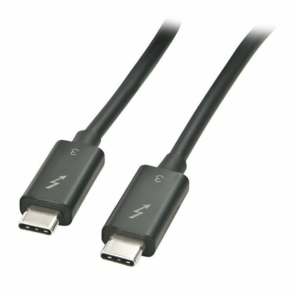 USB-C-Kabel LINDY 41556 Schwarz 1 m (1 Stück)