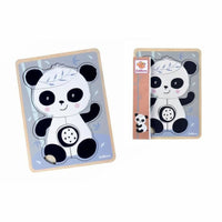 Kinder Puzzle aus Holz Eichhorn Panda 6 Stücke