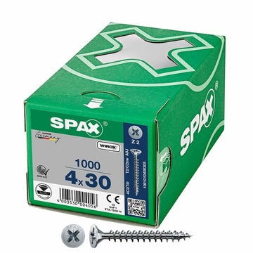 Schraubenkasten SPAX Wirox Z2 Flacher Kopf 4,0 x 30 mm 1000 Unidades