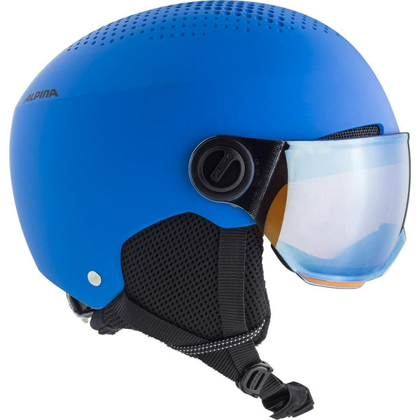 Skihelm Alpina Zupo Visor Q Lite Blau Schwarzweiß 51-55 cm