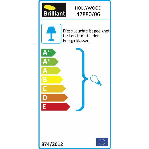 Wandleuchte Brilliant Hollywood Außenbereich Schwarz Metall A+