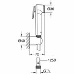 Duschkopf mit Schlauch zum Steuern des Wasserstrahls Grohe 26175001 Silikon