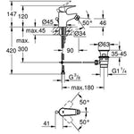 Mischbatterie Grohe 23770000 Bidet