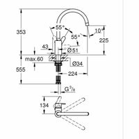 Kitchen Tap Grohe Get - 31494001 C-Form Metall