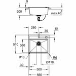 Einfachspülbecken Grohe K700 Grau