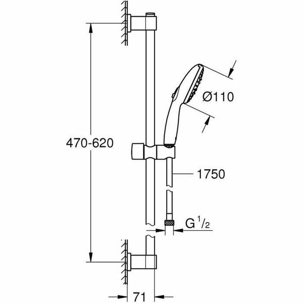 Dusche Säule Grohe Vitalio Start 110 ABS Kunststoff