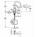 Mischbatterie Grohe StartLoop C-Form Messing