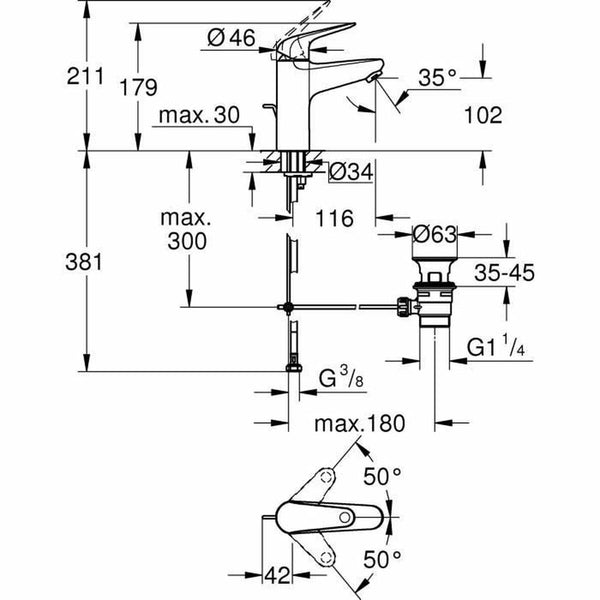 Mischbatterie Grohe Metall