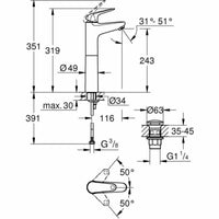 Mischbatterie Grohe Metall