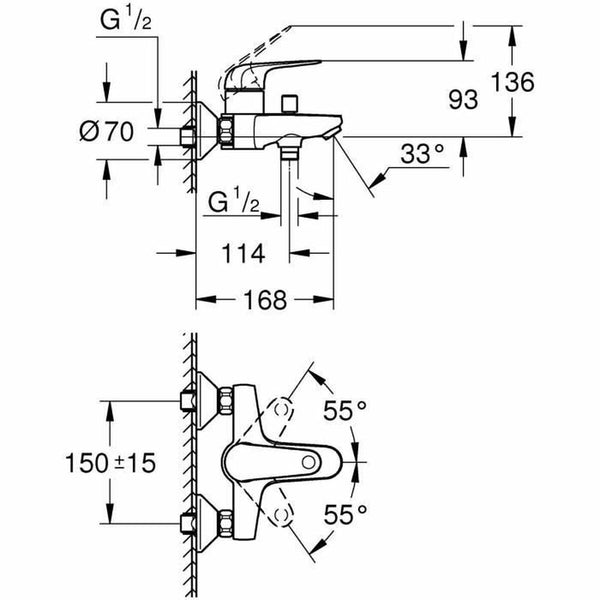 Mischbatterie Grohe Metall