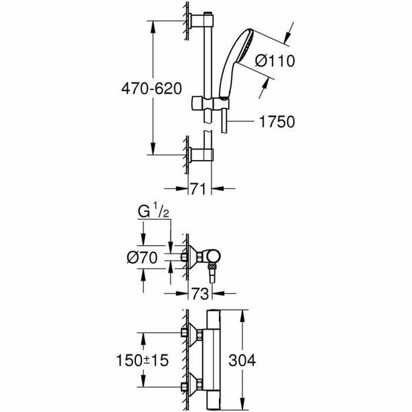 Dusche Säule Grohe Precision Start Kunststoff