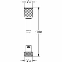 Duschschlauch Grohe Schwarz Matte Hinterseite Kunststoff