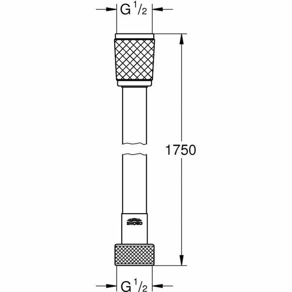 Duschschlauch Grohe Schwarz Matte Hinterseite Kunststoff