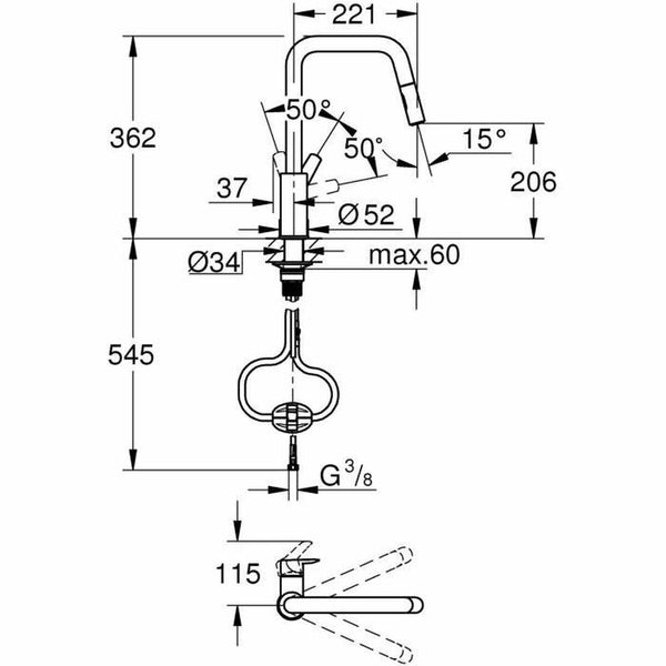 Mischbatterie Grohe QuickFix Start Metall