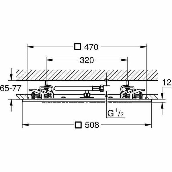 Duschkopf Grohe   Metall Edelstahl 50,8 cm