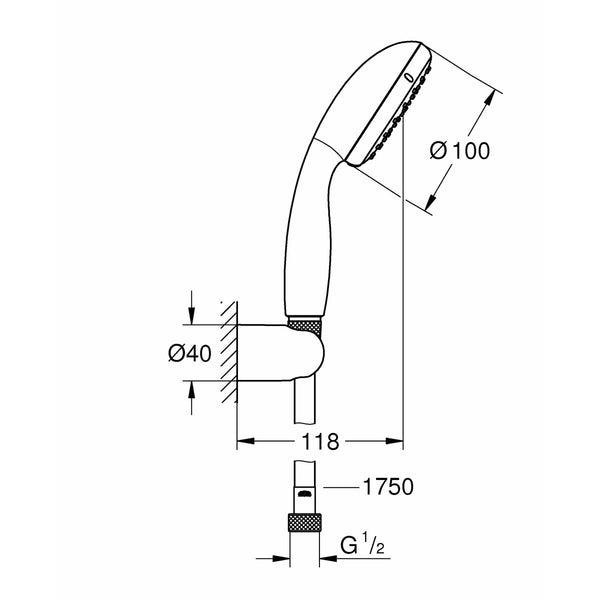 Duschset Grohe 27944000 Grau Silikon 1 Position