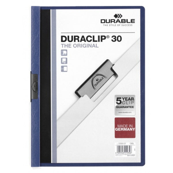 Portfoliomappe Durable Duraclip 30 Dunkelblau A4 25 Stücke