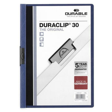 Portfoliomappe Durable Duraclip 30 Dunkelblau A4 25 Stücke