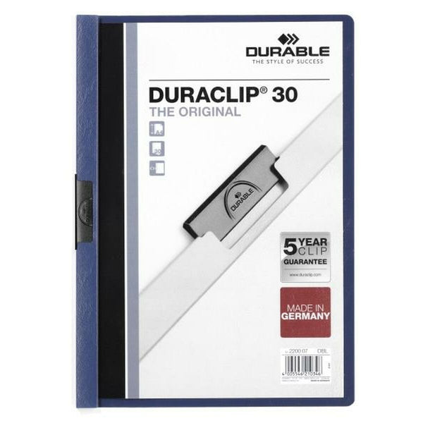 Portfoliomappe Durable Duraclip 30 Dunkelblau A4 25 Stücke