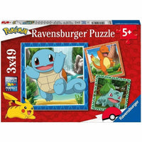 Set mit 3 Puzzeln Pokémon Ravensburger 05586 Bulbasaur, Charmander & Squirtle 147 Stücke