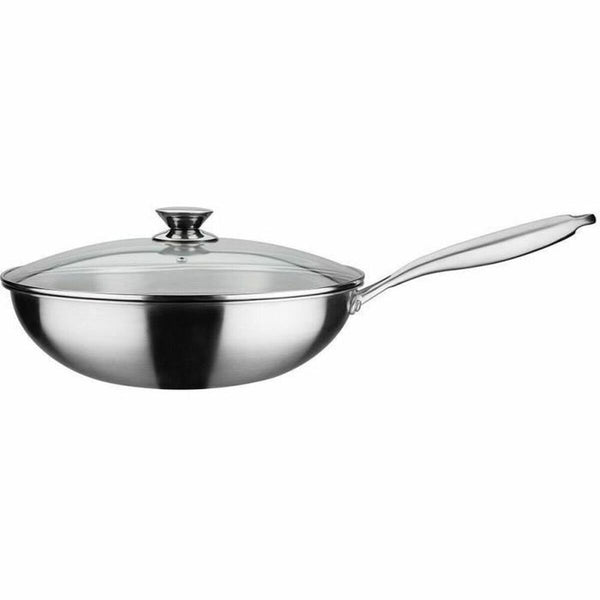 Wok Pfanne GSW 868402 Edelstahl Silberfarben Ø 32 cm